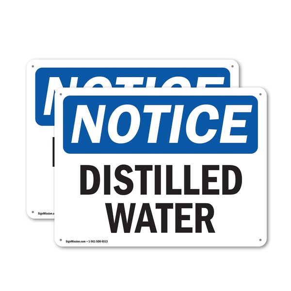 Signmission Distilled Water, 14 in W x Rectangle, Plastic OS-2PACK-NS-P-1014-L-11060 - main